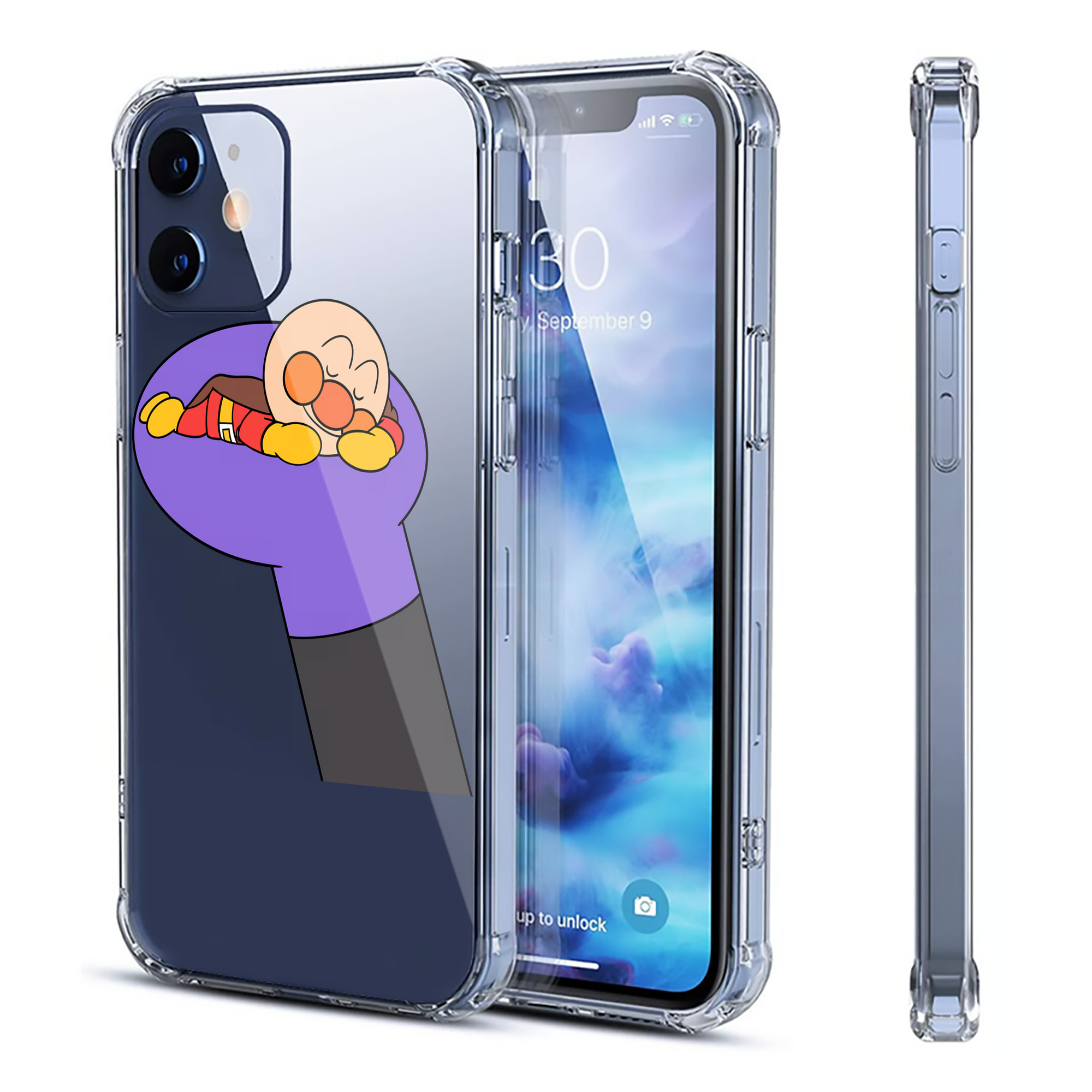 （画像用） アンパンマン Anpanman 【iPhone 12シリーズ対応】透明スマホケース（クリアソフトケース）